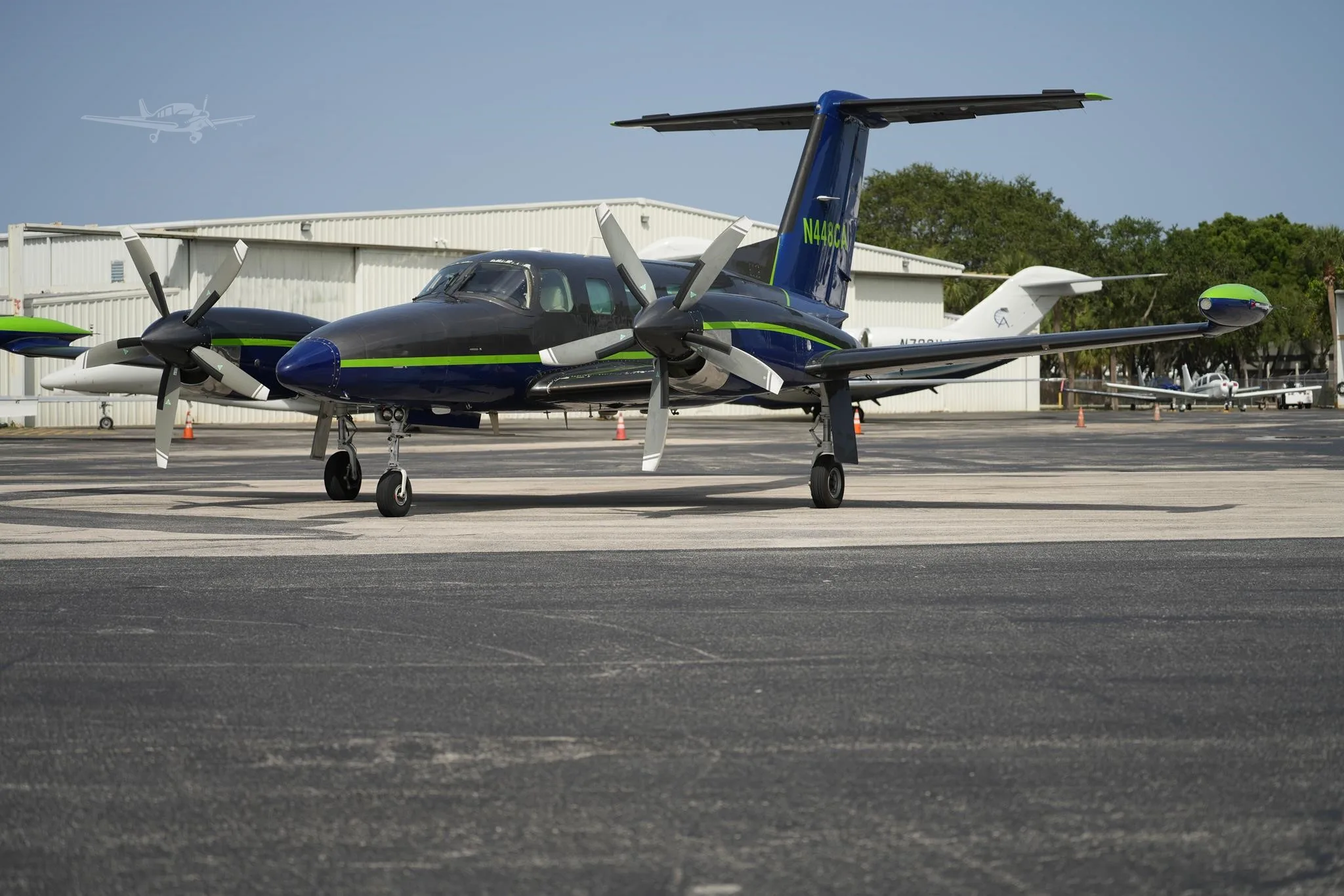 Exterior view of a 1986 PIPER CHEYENNE 400LS, N448CA.