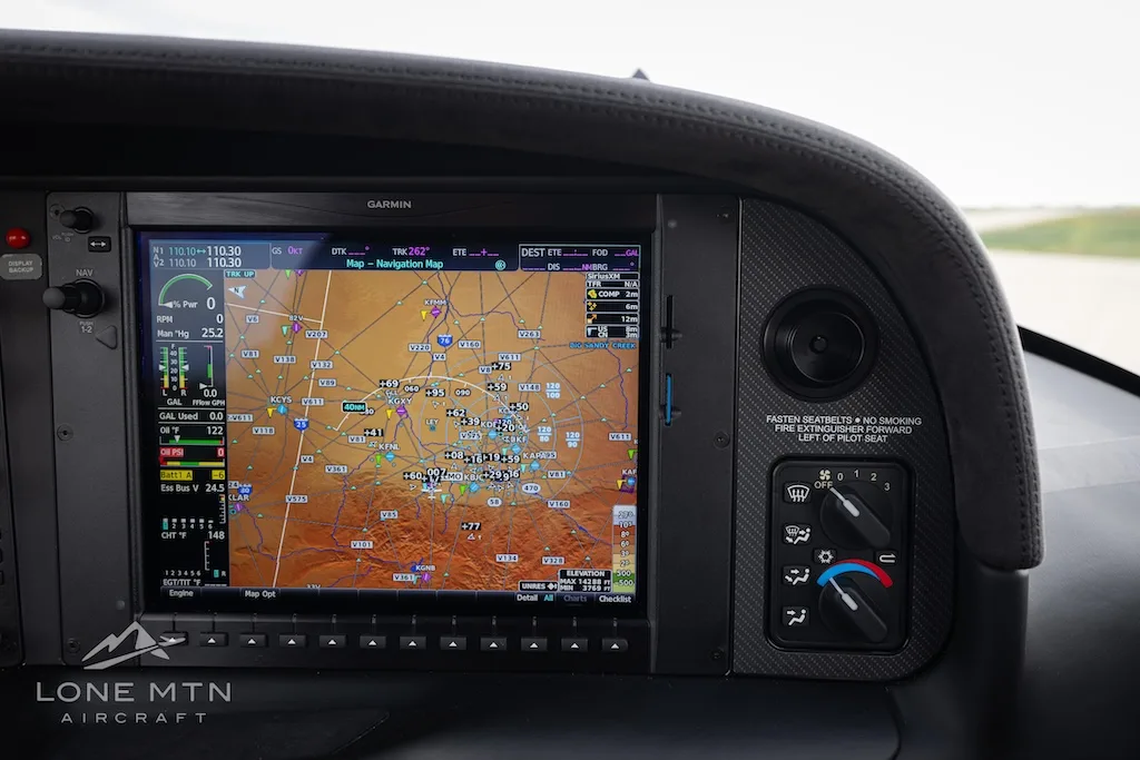 Avionics suite of a 2021 Cirrus SR22T G6 GTS.