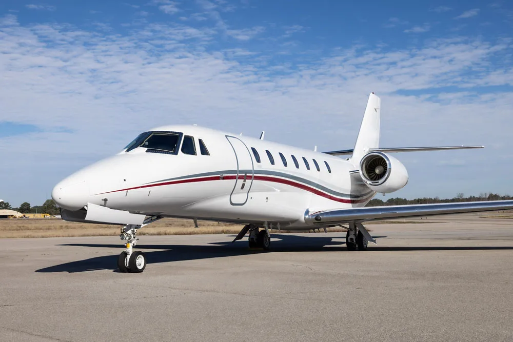 Cabin interior of a 2005 Cessna Citation Sovereign.