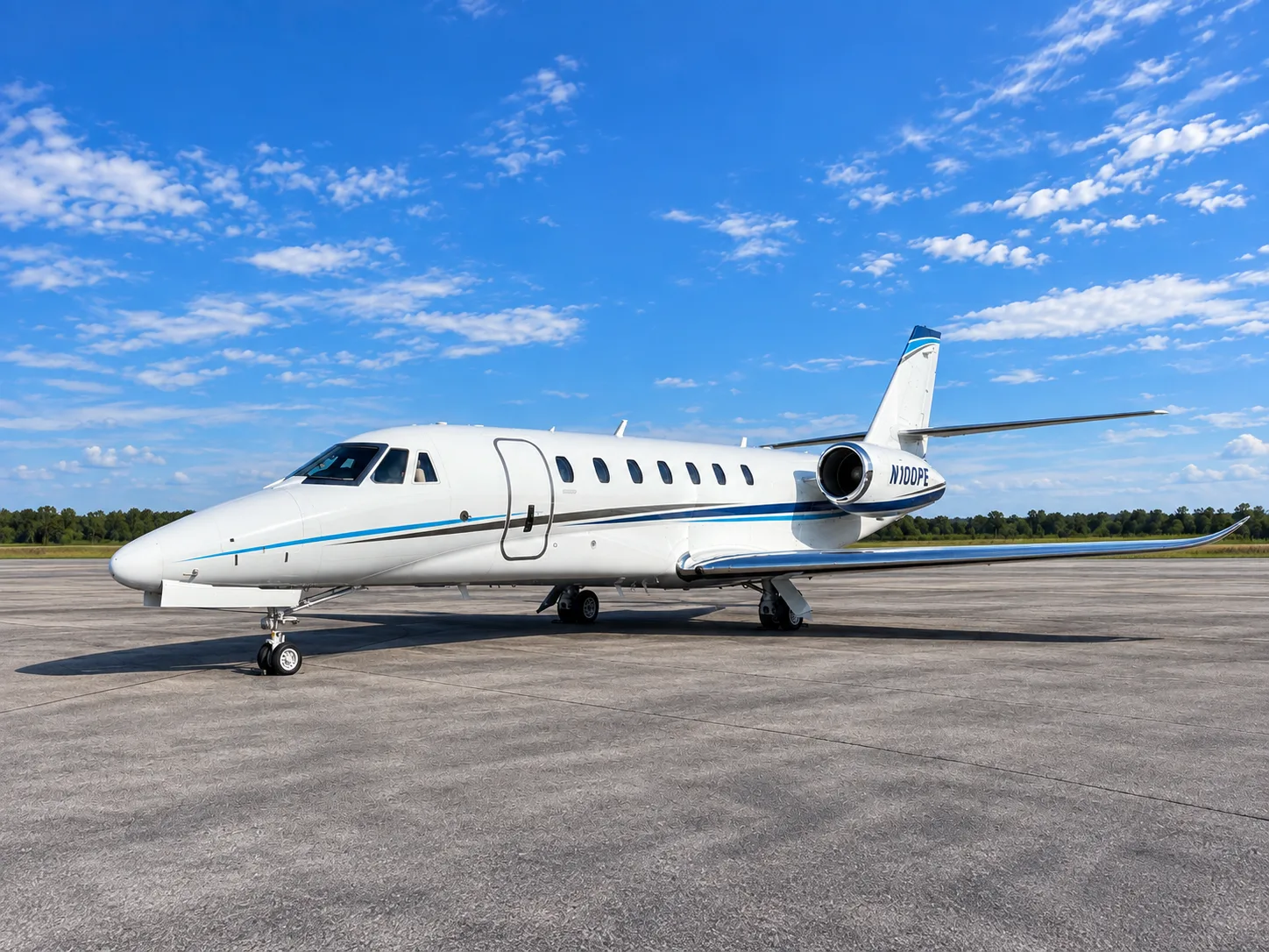 Cabin interior of a 2018 Cessna Citation Sovereign+.