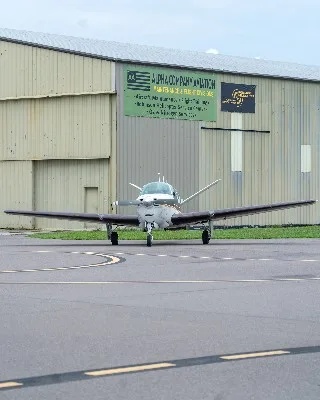 Exterior view of a 1947 Beech Bonanza 35.