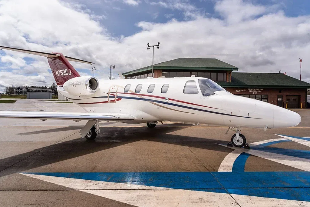 Exterior view of a 1993 Cessna Citation Jet.