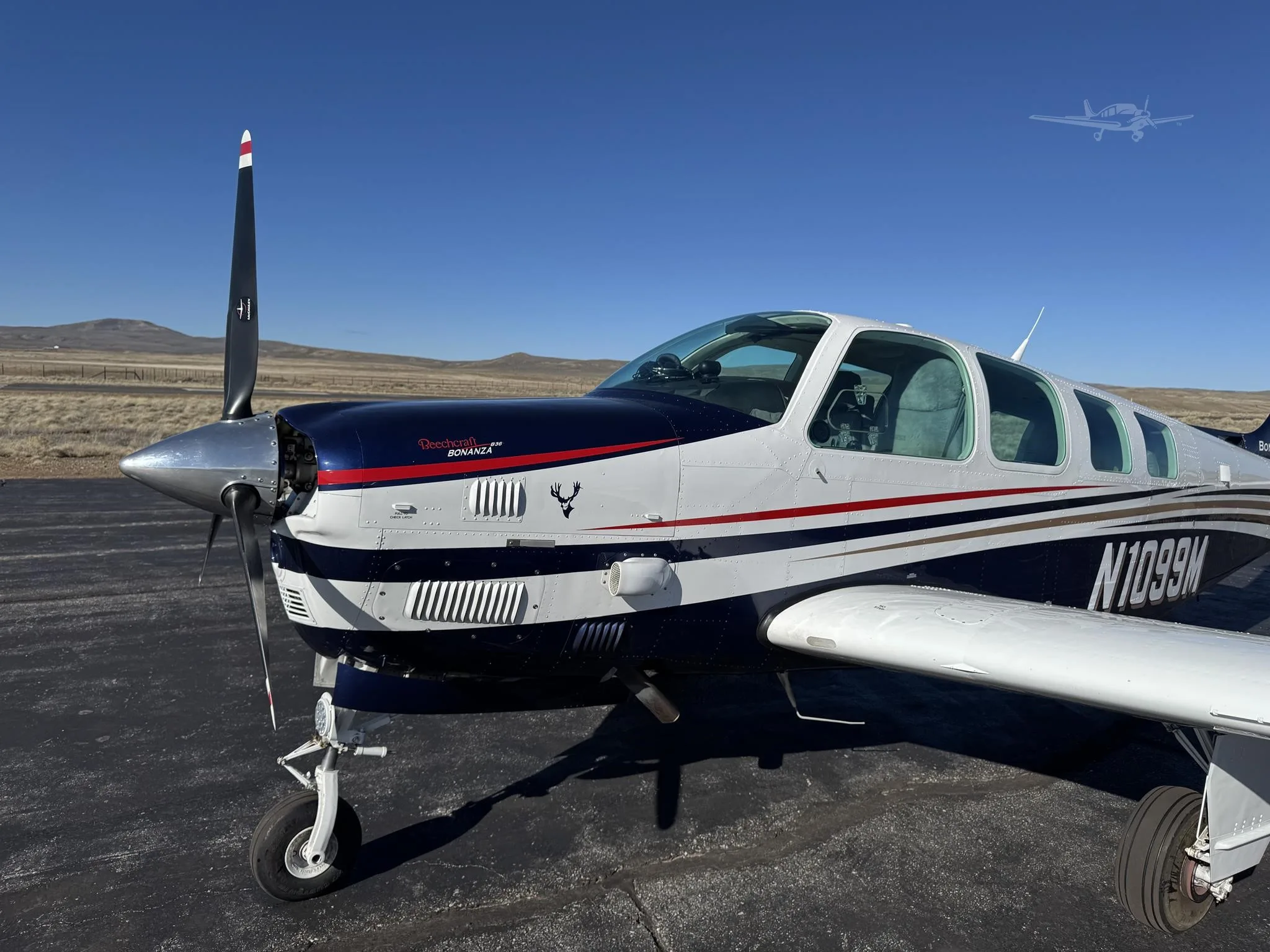 Exterior view of a 1996 BEECHCRAFT B36TC BONANZA.