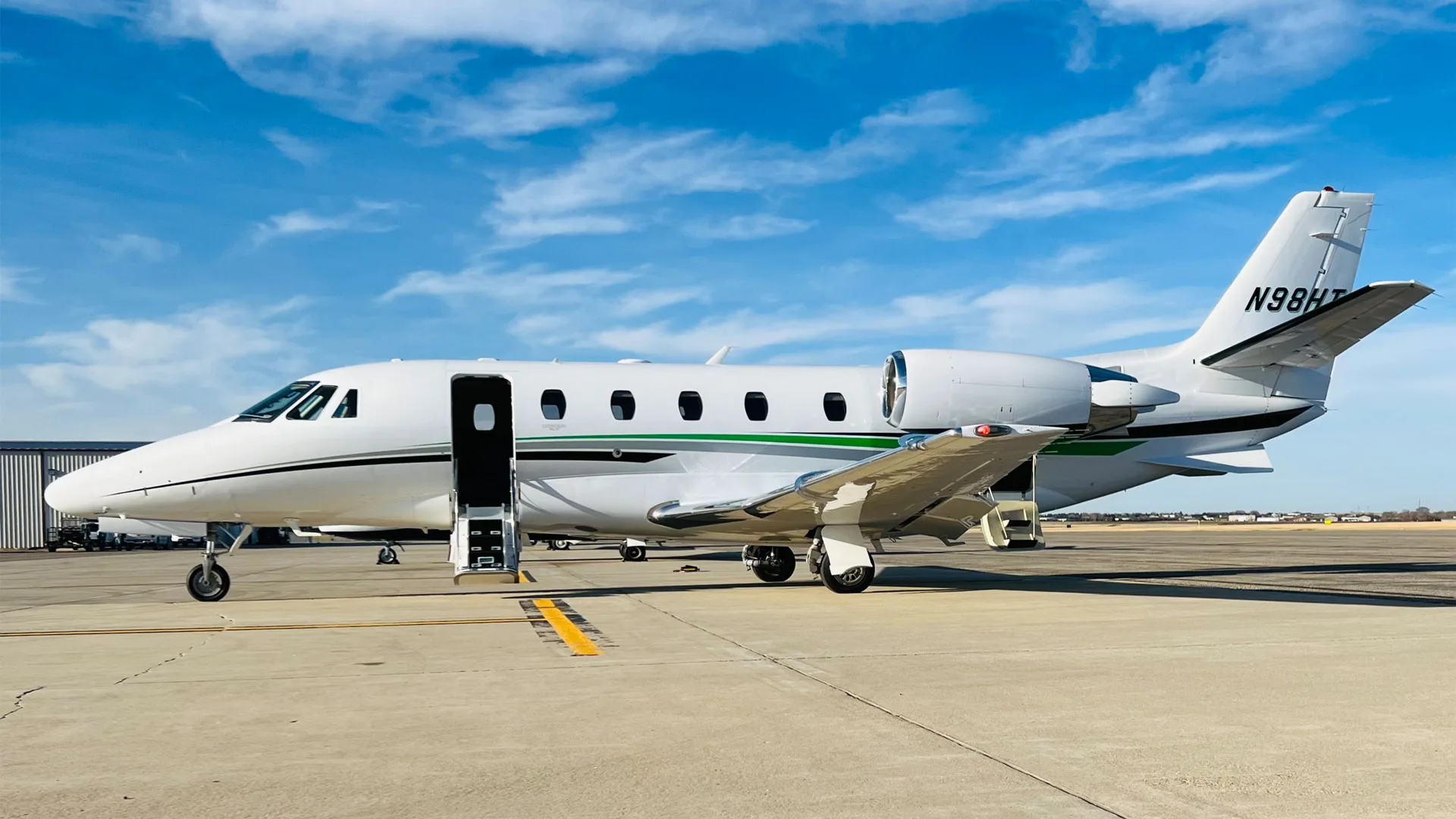 Exterior view of a 2012 Cessna Citation XLS+, N98HT.