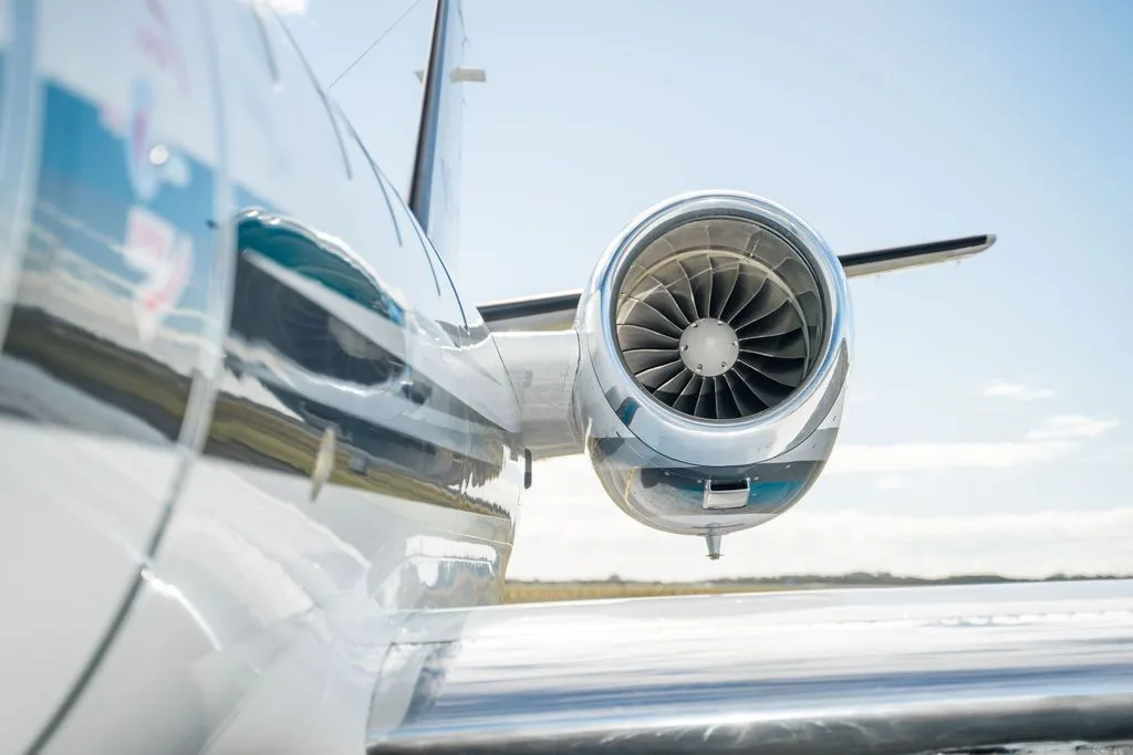 Engine detail of a 2001 Cessna Citation Bravo.