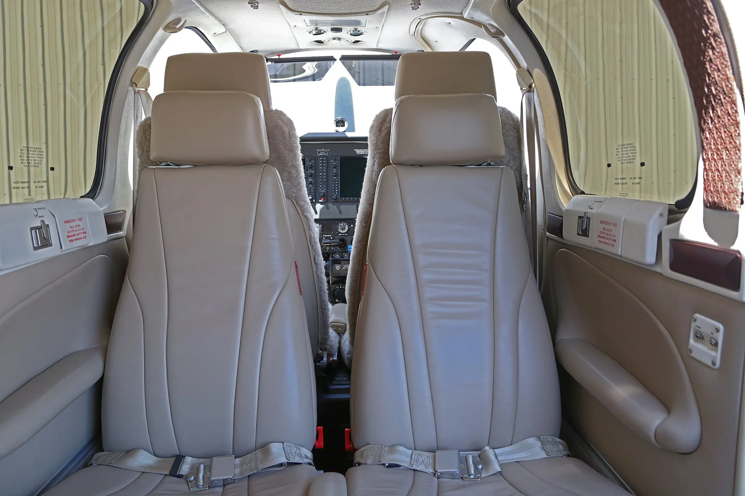 Cabin interior of a 2010 Beechcraft Super-Bonanza.