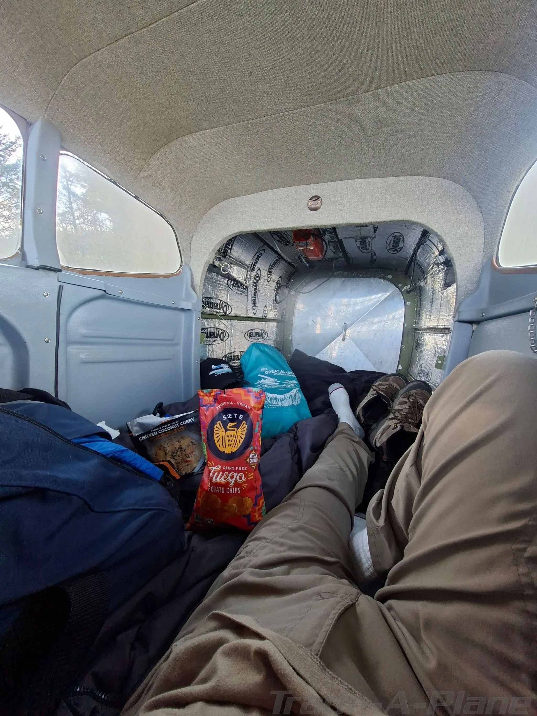 Cabin interior of a 1974 CESSNA 185F.