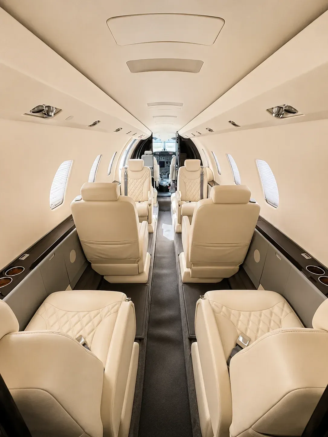 Cabin interior of a Cessna Aircraft CITATION EXCEL 560XL.