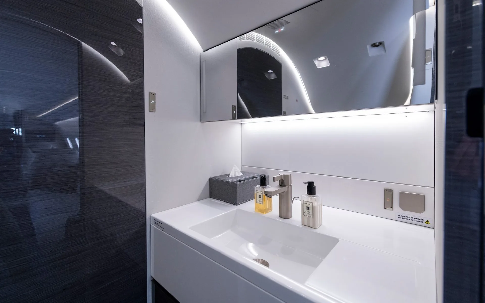 Cabin interior of a 2022 Bombardier challenger 350.