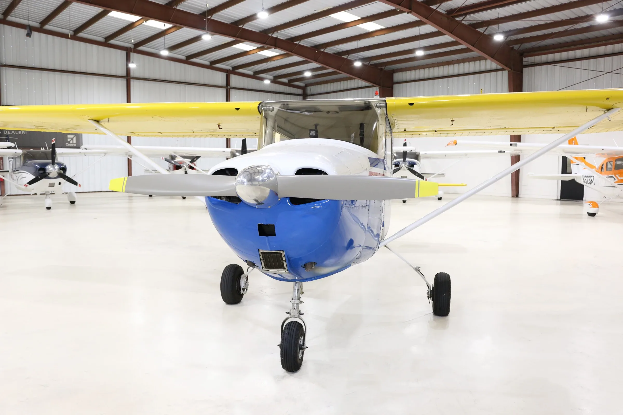Exterior view of a 1956 Cessna 172, N7019A.