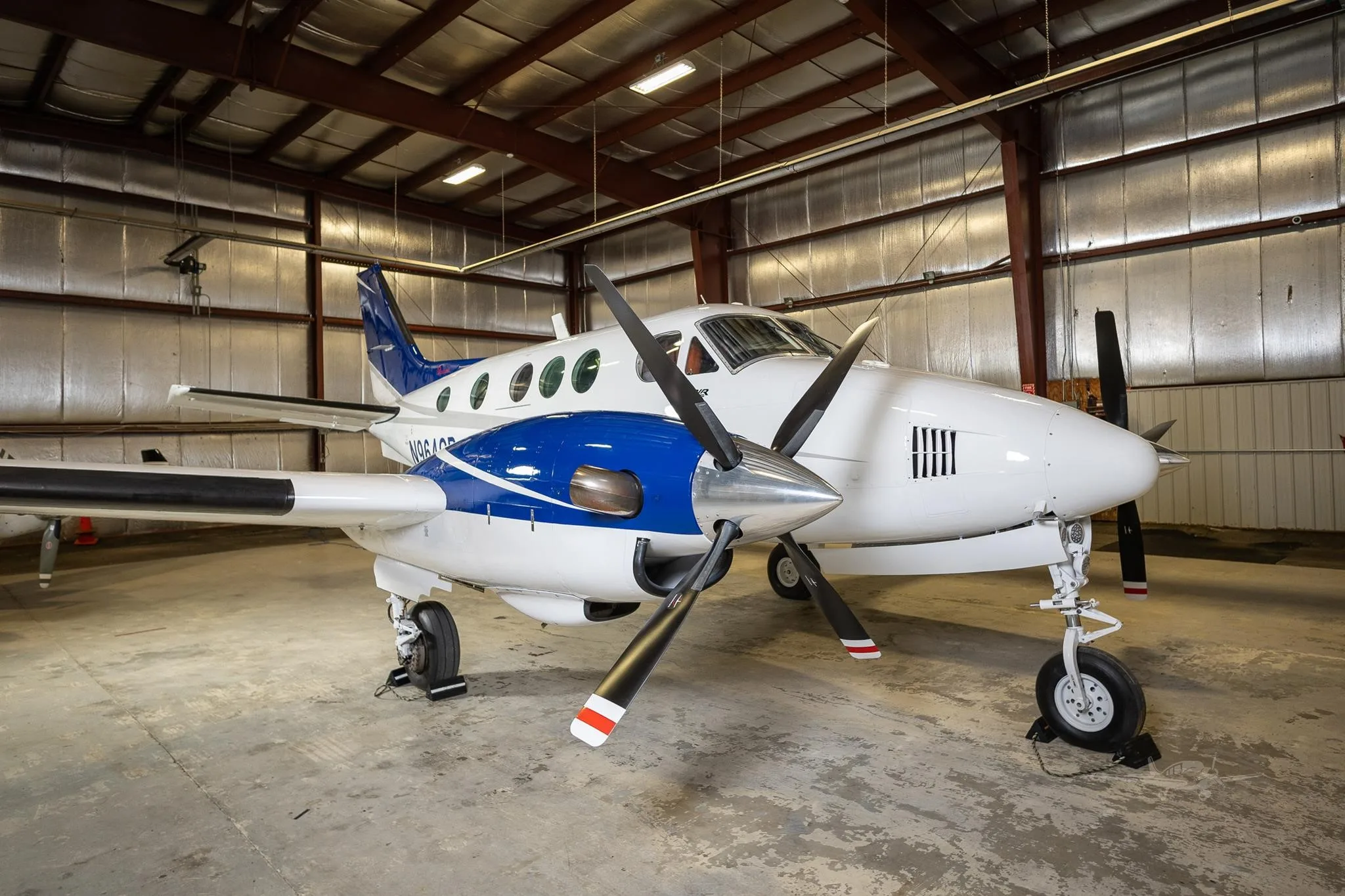 Exterior view of a 1982 BEECHCRAFT KING AIR C90, N964GB.