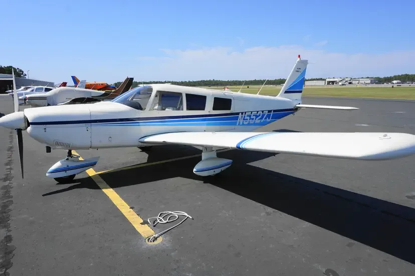 Exterior view of a 1979 Piper PA-28-181 Archer II.