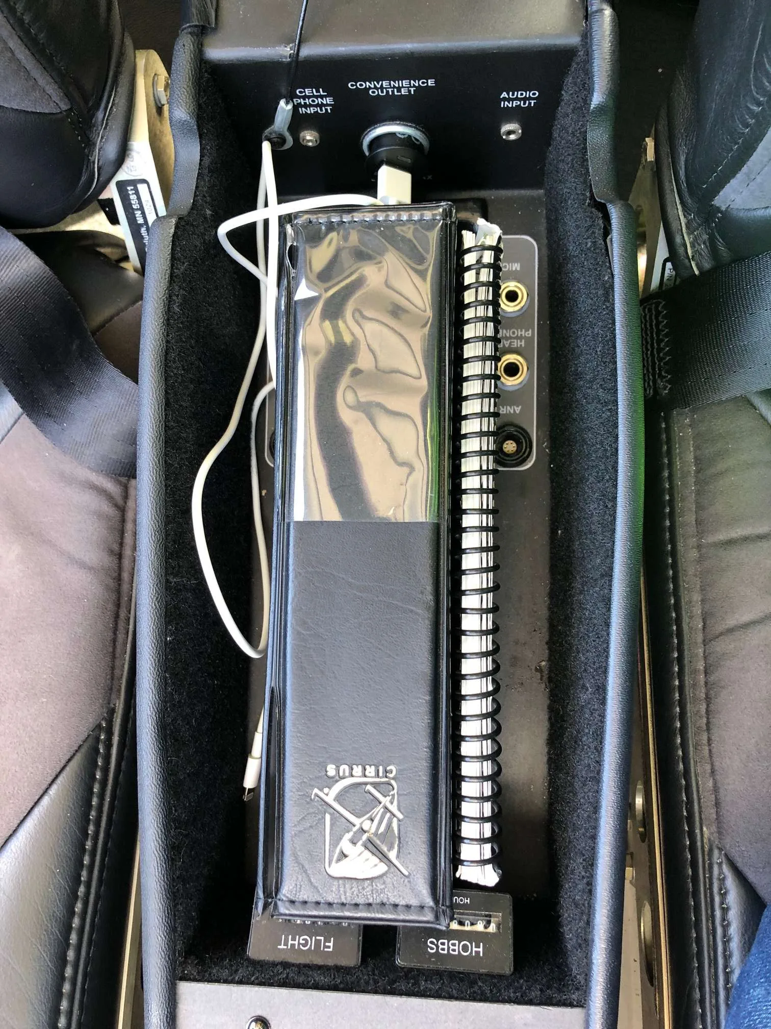 Cockpit and instrument panel of a 2008 Cirrus SR22 G3 GTS Garmin Perspective.