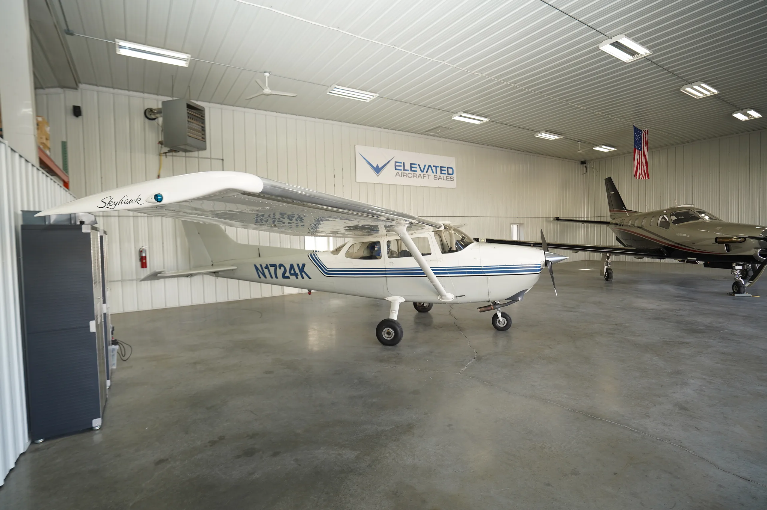 Exterior view of a 1971 Cessna O-320-E2D, N1724K.