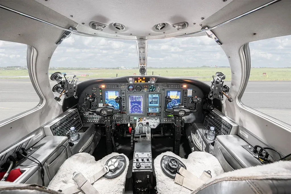 Cockpit and instrument panel of a 2003 Cessna Citation.