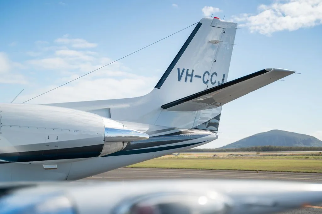 Exterior view of a 2001 Cessna Citation Bravo, VH-CCJ.