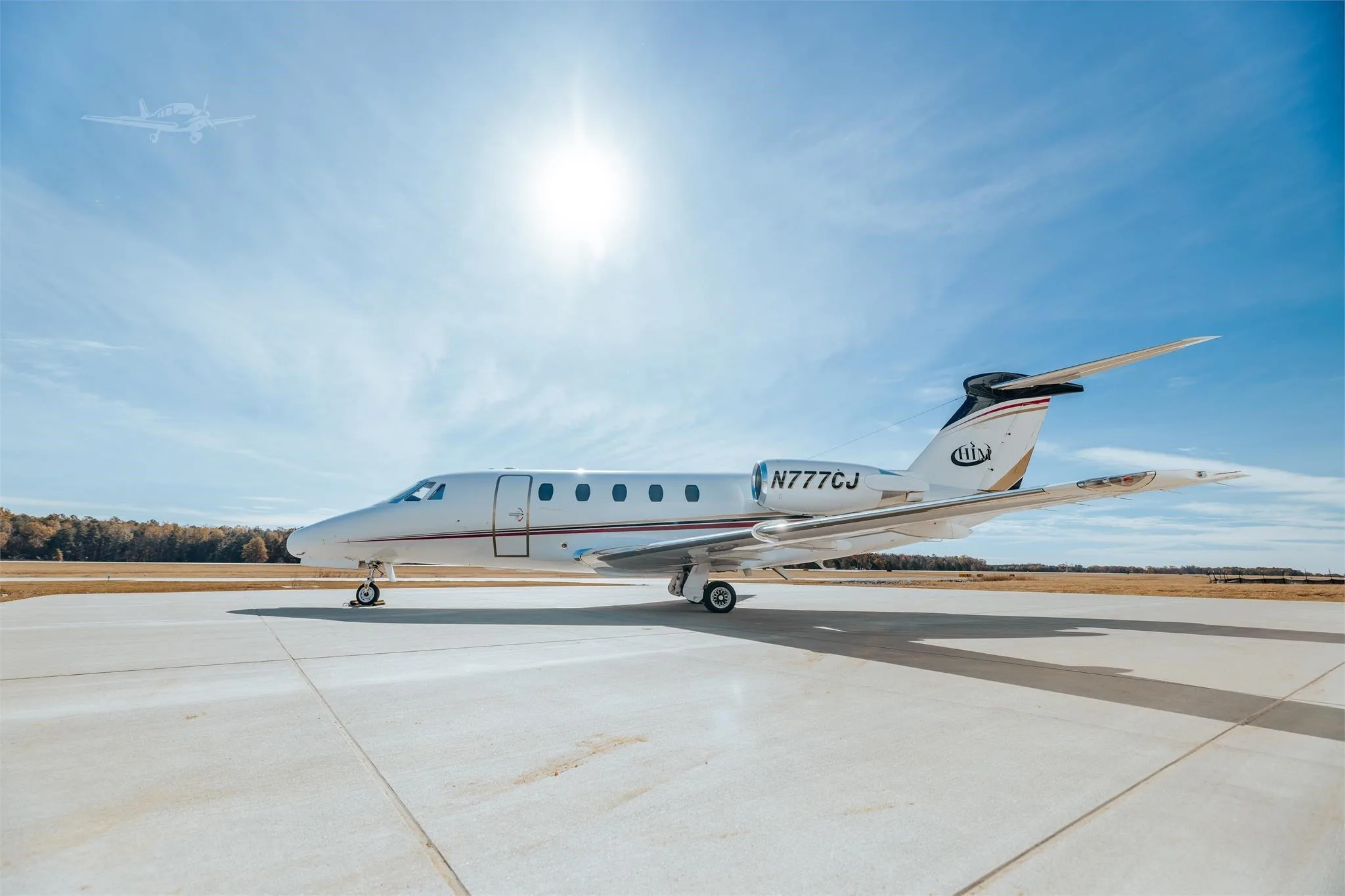 Exterior view of a 1986 Cessna 650 Citation III.