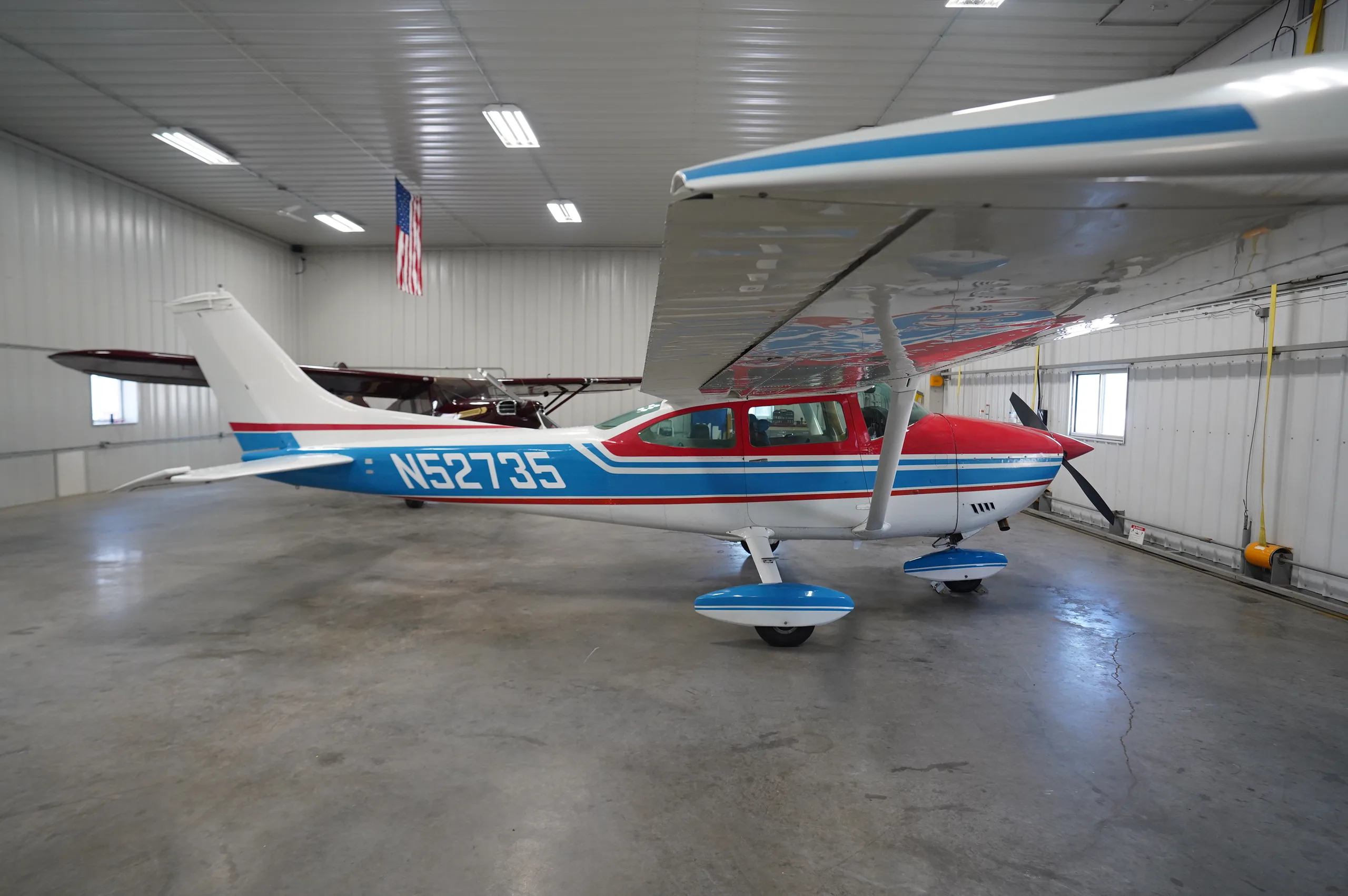 Exterior view of a 1974 Cessna 182P, N52735.
