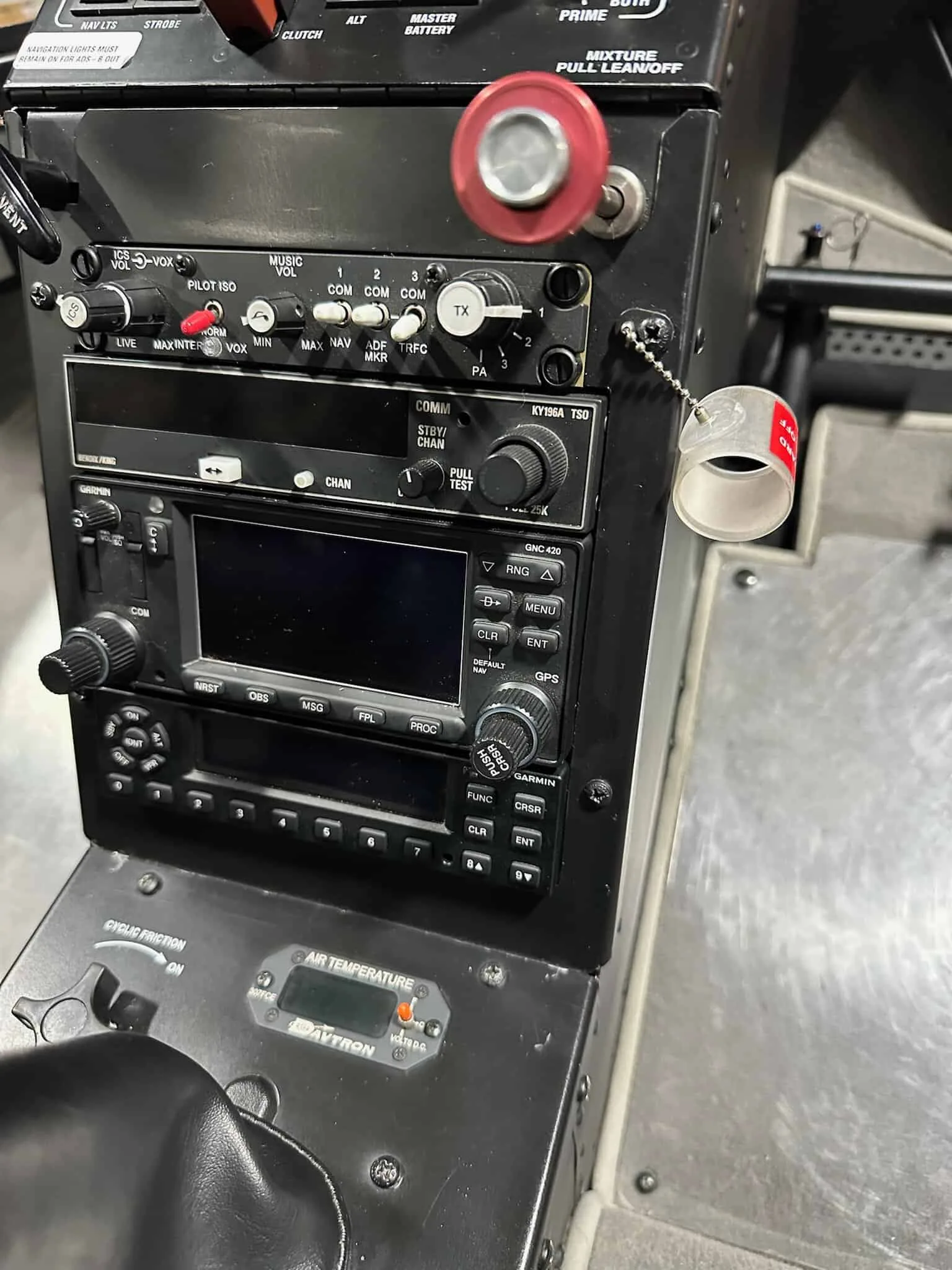 Avionics suite of a 2010 Robinson R44 II.
