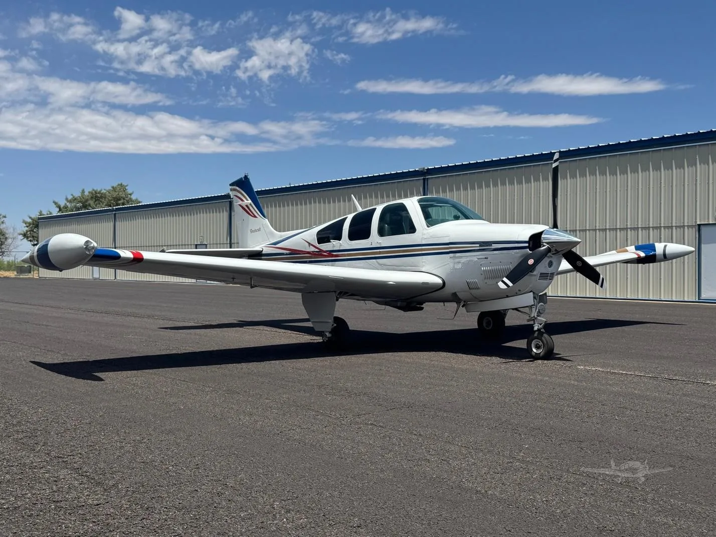 Exterior view of a 1989 BEECHCRAFT F33A BONANZA, N57GW.