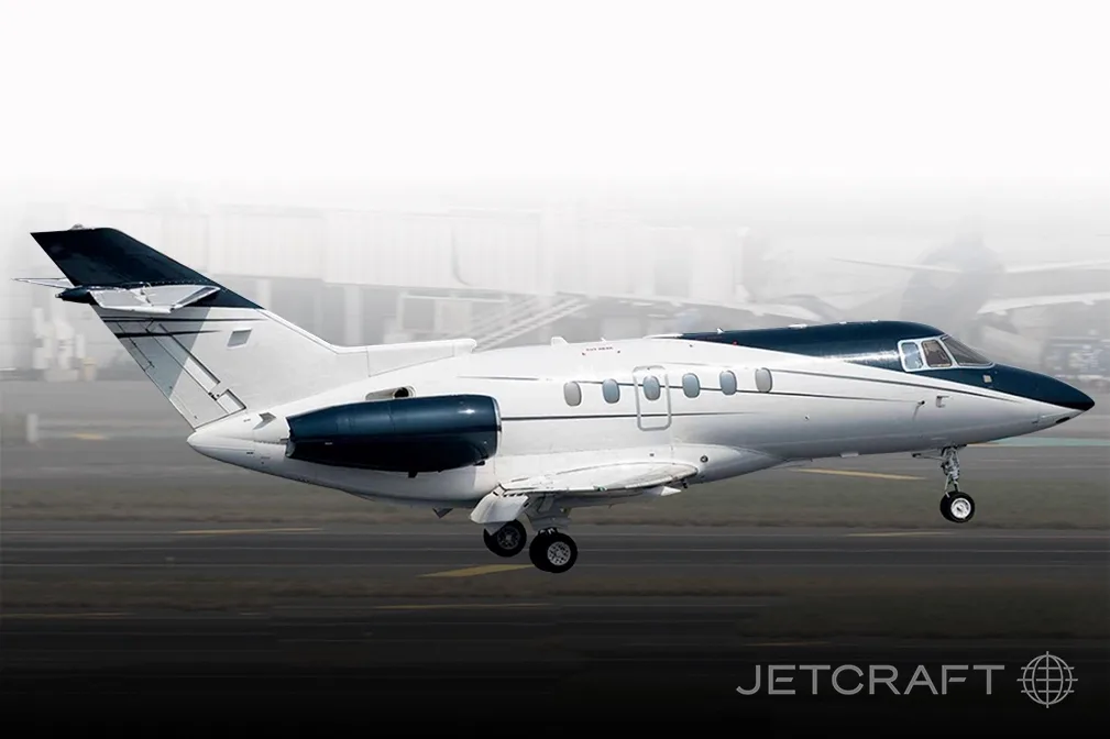 Cabin interior of a 2006 Hawker 800XP.