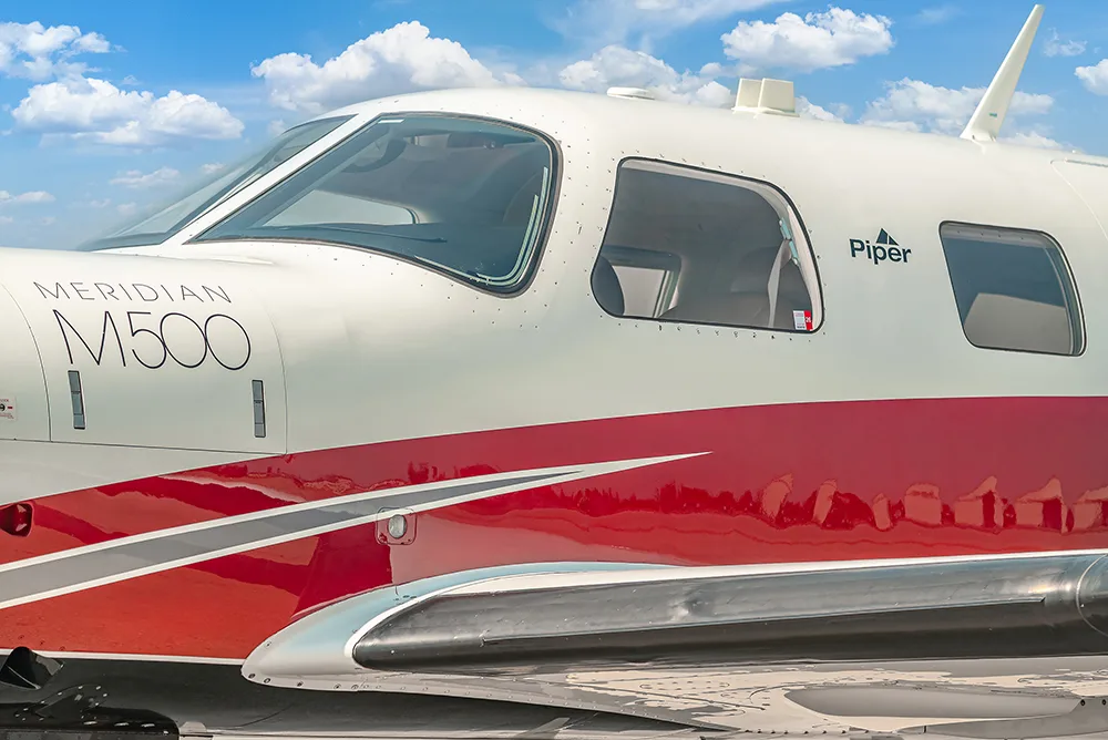 Cabin interior of a 2015 Piper M500.