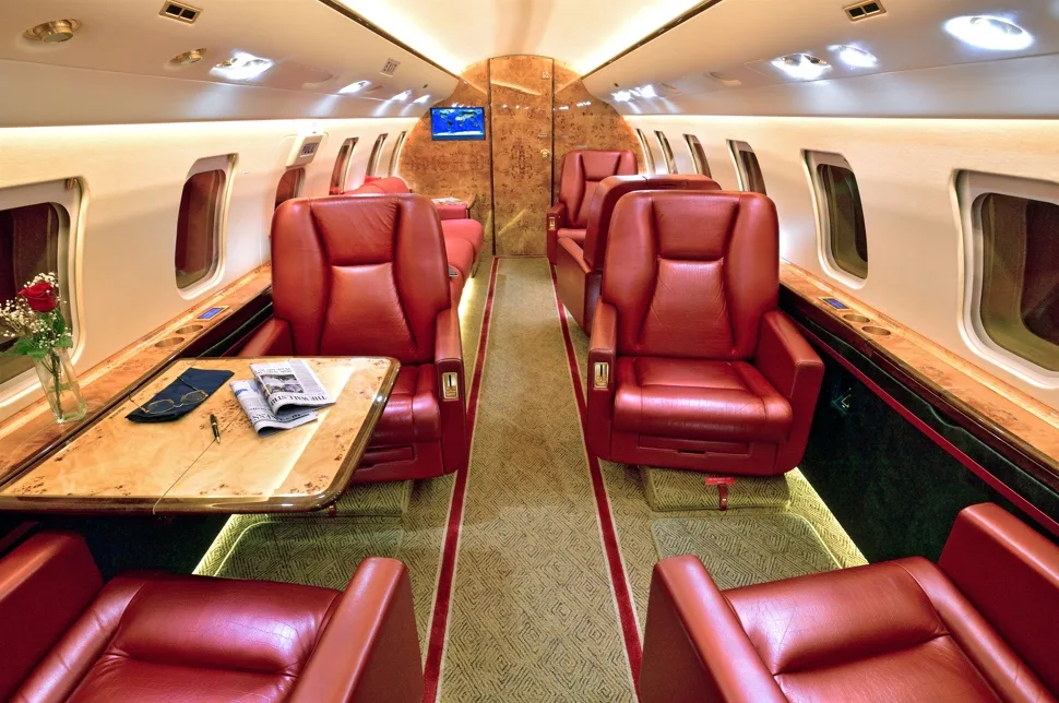 Cabin interior of a 2010 Bombardier CL 605.