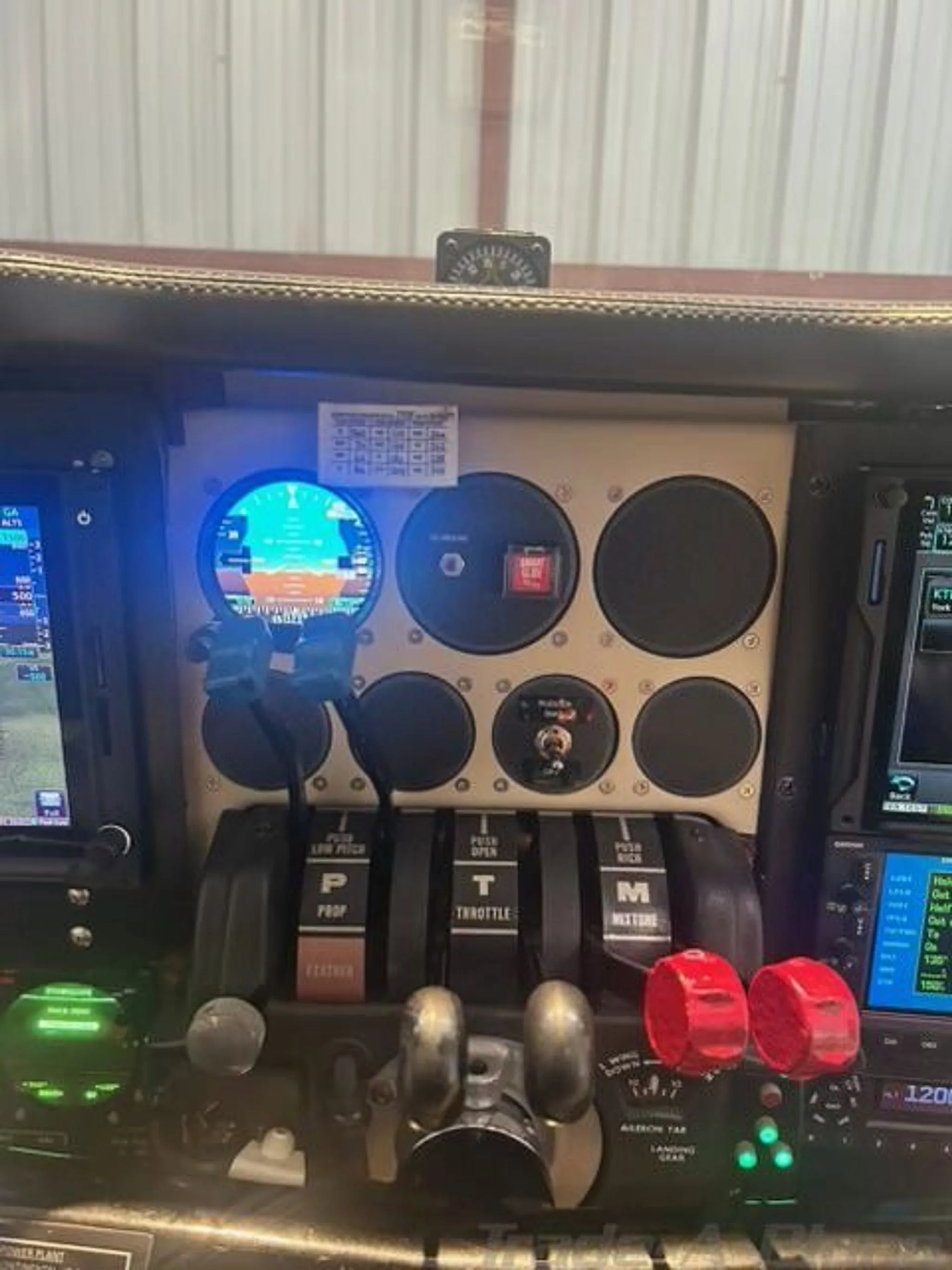 Cockpit and instrument panel of a 1975 BEECHCRAFT B55 BARON.