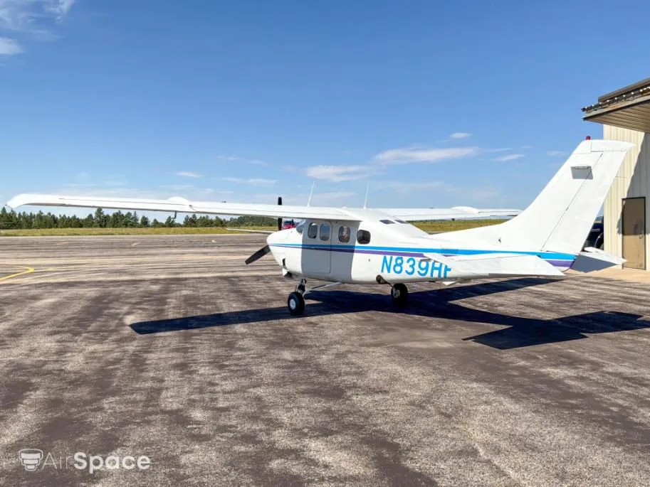 Exterior view of a 1980 Cessna P210N Pressurized Centurion.