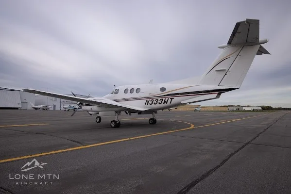 Exterior view of a 1980 Beech King Air F90.
