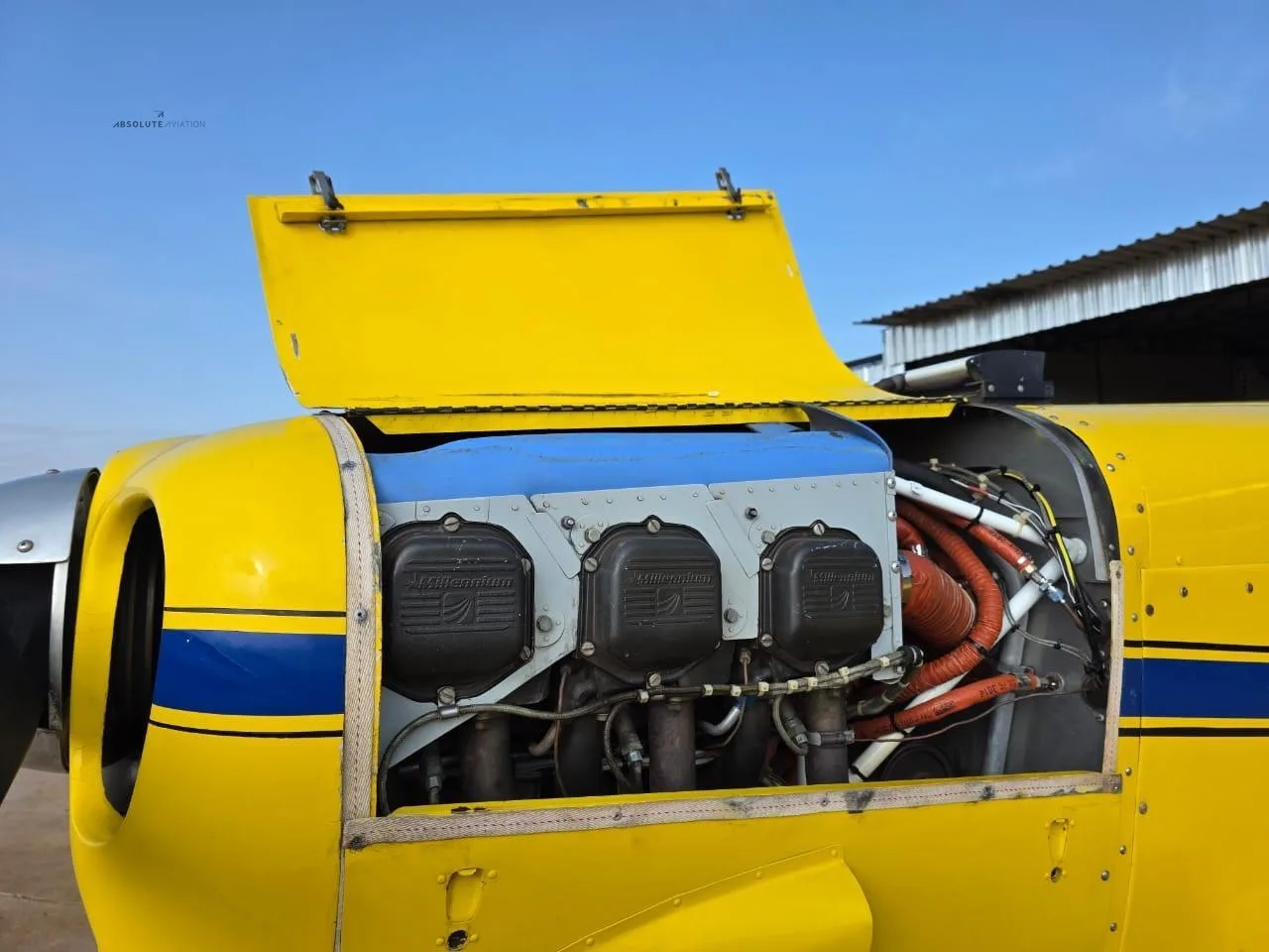 Engine detail of a 1976 PIPER PAWNEE.