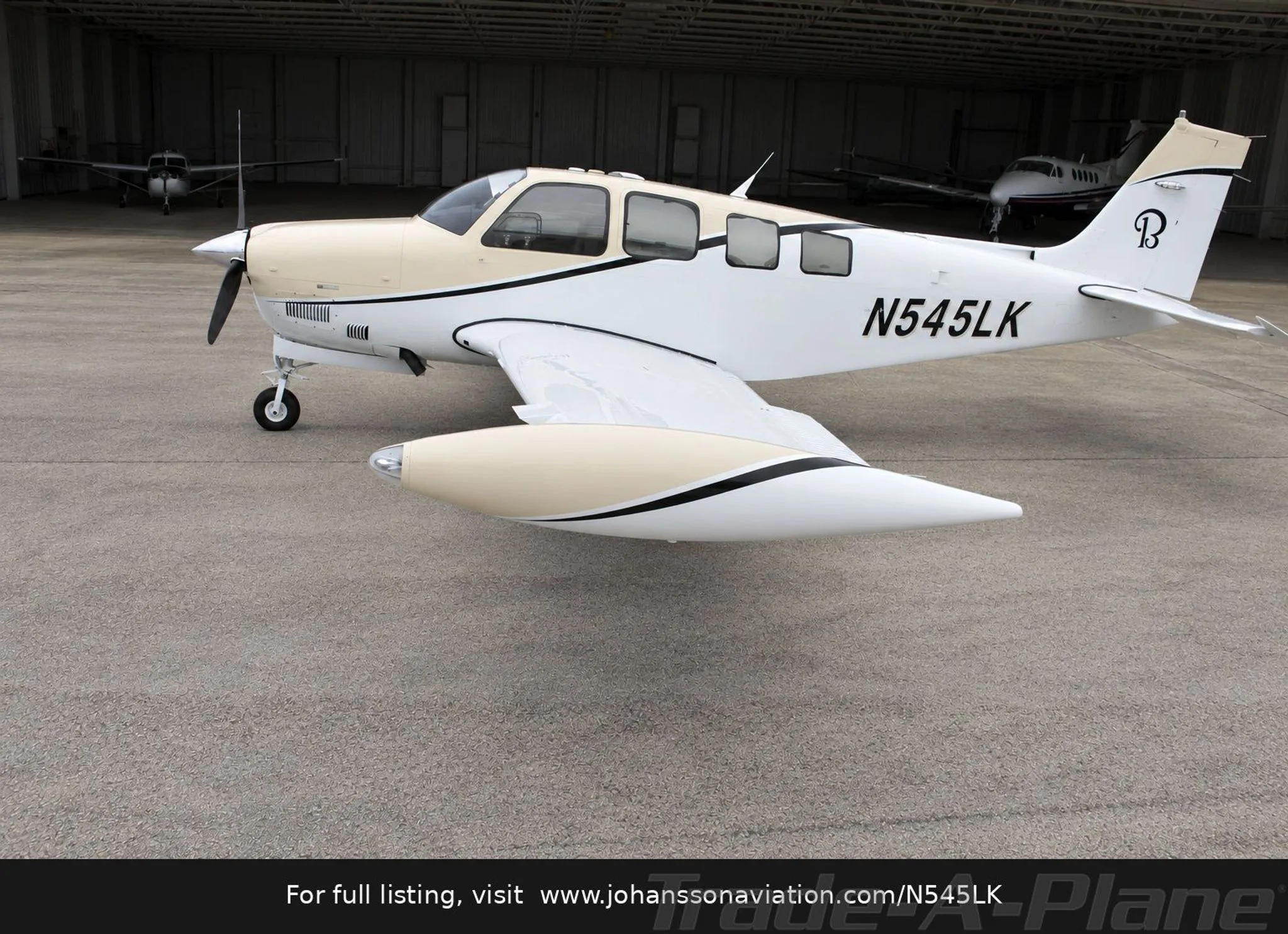 Exterior view of a 2000 BEECHCRAFT A36 BONANZA TURBO NORMALIZED, N545LK.