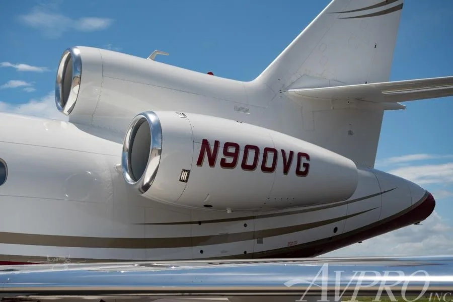 Engine detail of a 2015 DASSAULT FALCON 900LX.