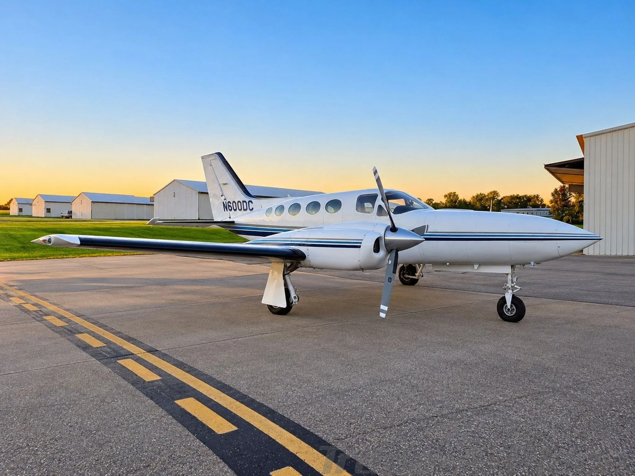 Exterior view of a 1981 CESSNA 421C, N600DC.