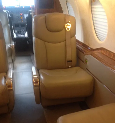 Cabin interior of a 2004 Hawker 400XP.