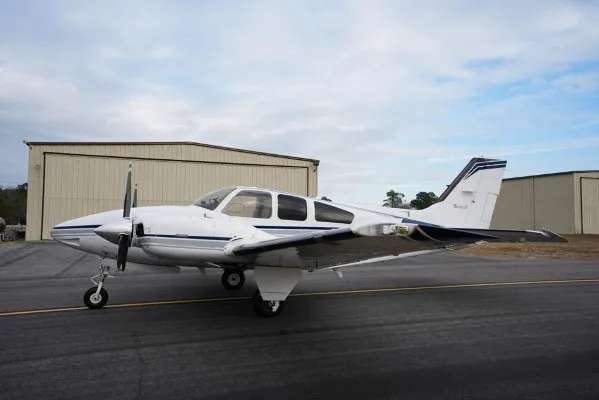 Marketing image of a 1981 Beech Baron E55.