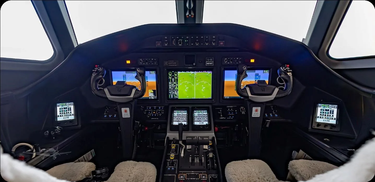 Cockpit and instrument panel of a 2024 CESSNA CITATION LATITUDE.