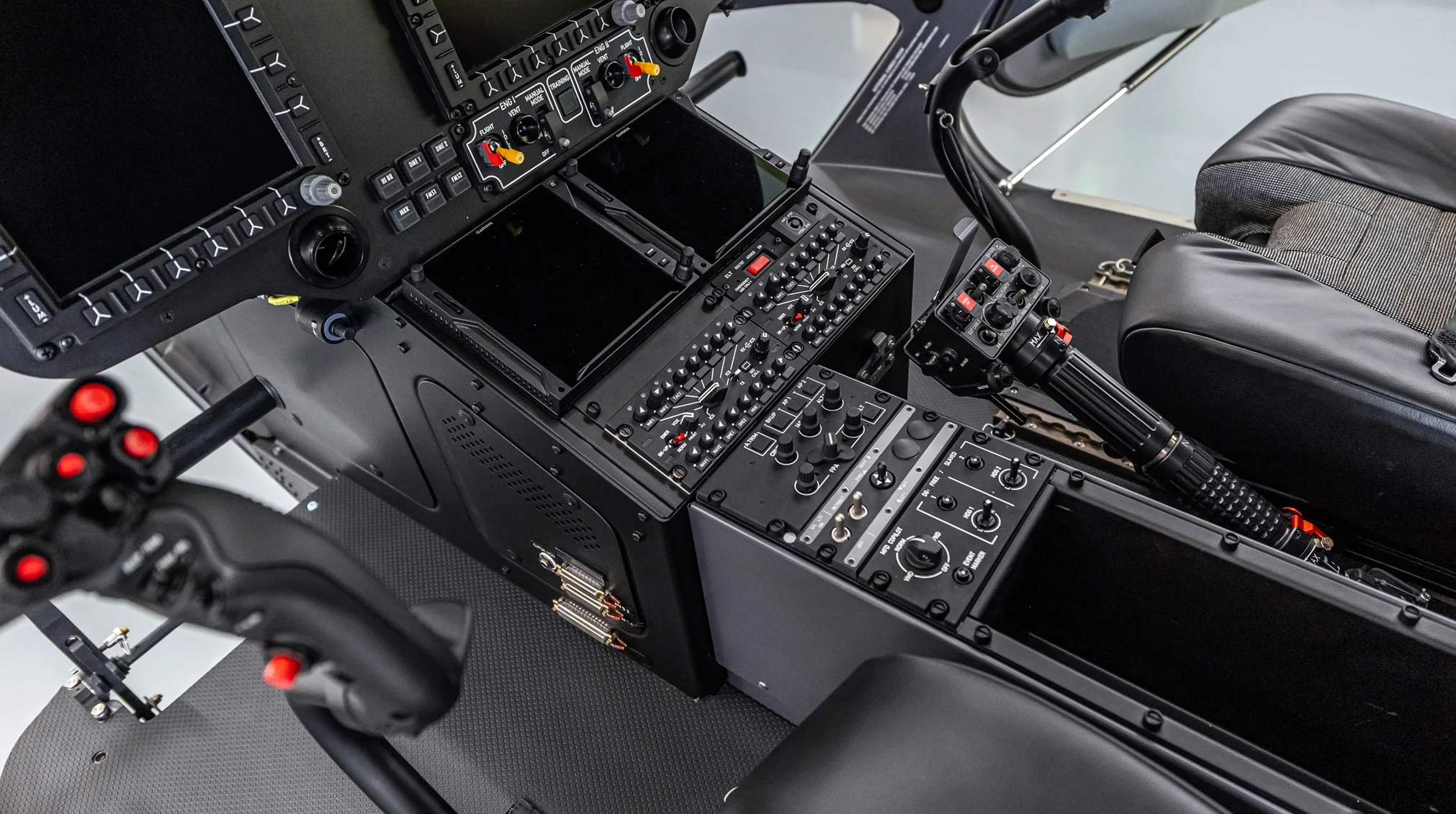 Cockpit and instrument panel of a 2025 Airbus H135T3.