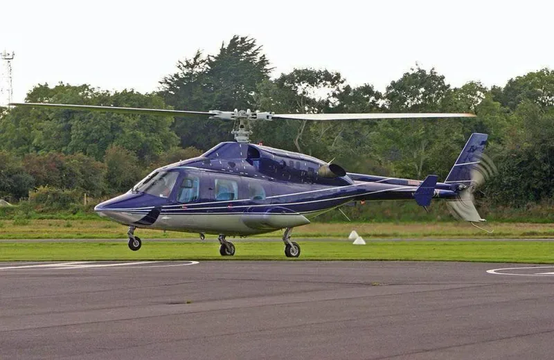 Exterior view of a 1981 Bell 222A, N222LB.