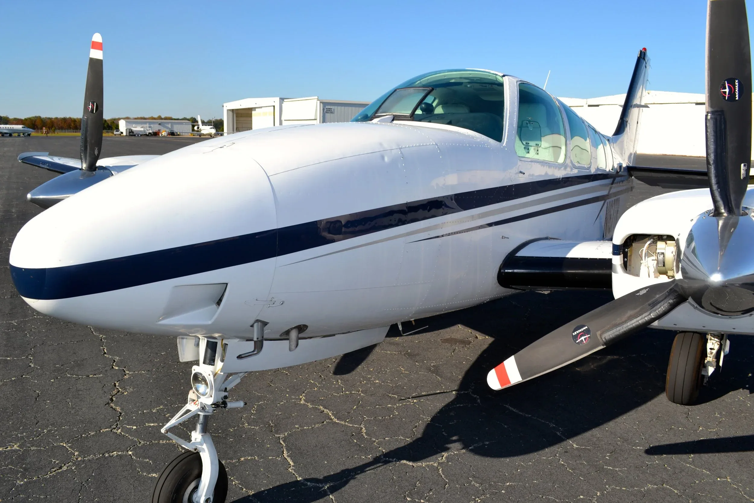 Cabin interior of a 1998 Beechcraft 58 Baron — Carolina Jet.