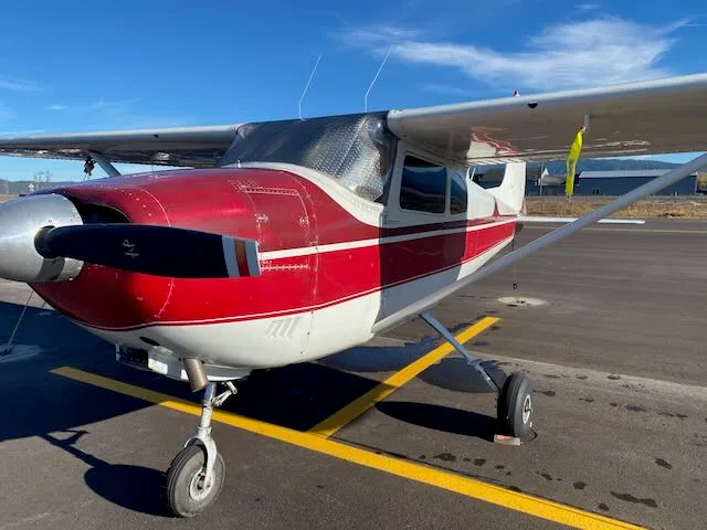 Exterior view of a 1956 Cessna 182A Skyline, N5432B.