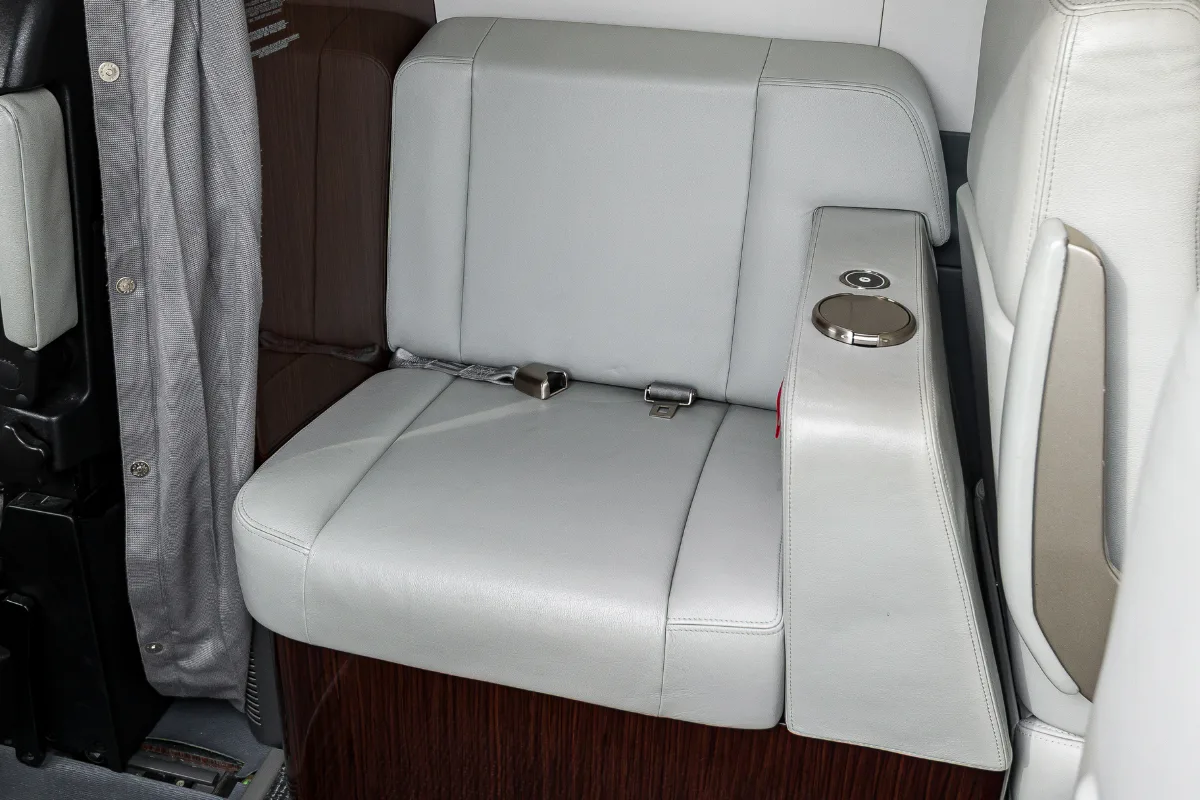 Cabin interior of a 2023 Embraer Phenom 100EV.
