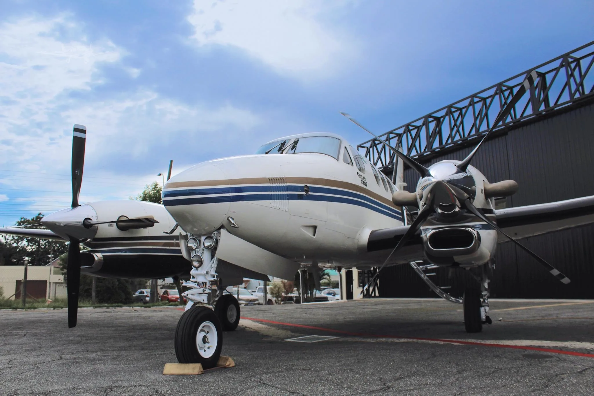 Exterior view of a 1997 BEECHCRAFT KING AIR C90B, PTFCM.