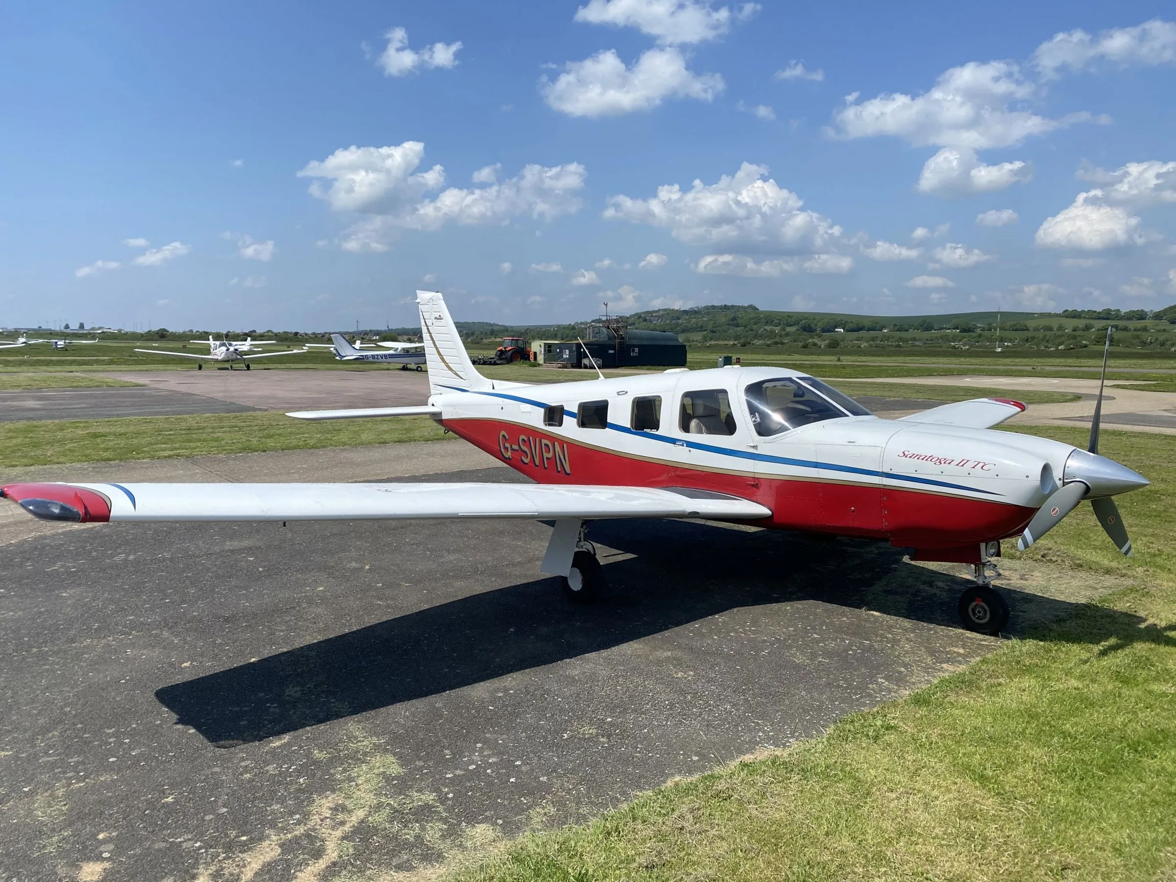 Exterior view of a 2003 Piper PA-32R-301T Saratoga 2 TC.