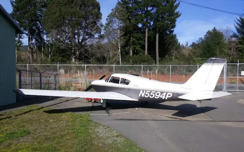 Exterior view of a 1966 Piper PA-28-235 Cherokee Pathfinder.