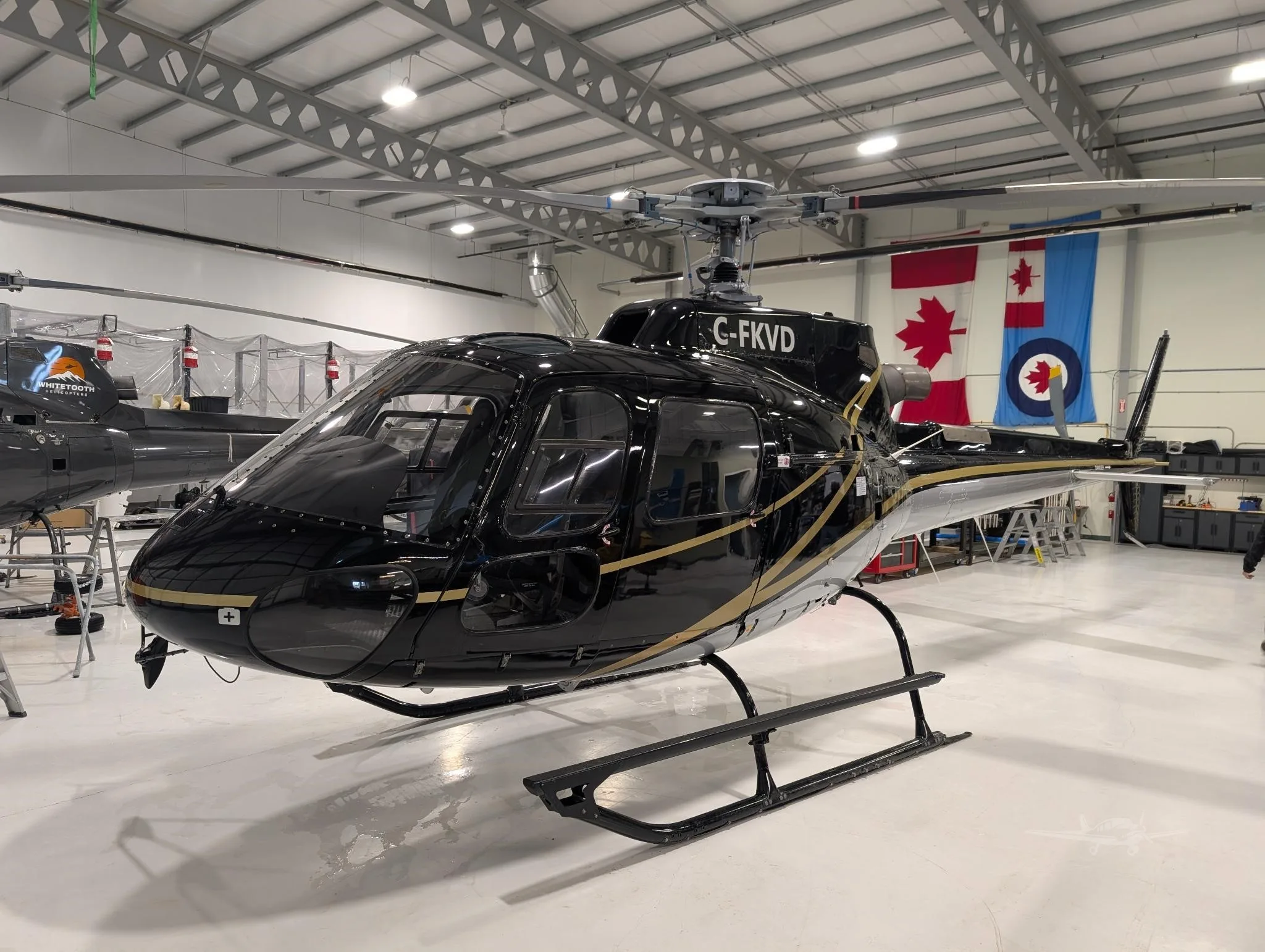 Exterior view of a 2003 EUROCOPTER AS350B-3, C-FKVD.