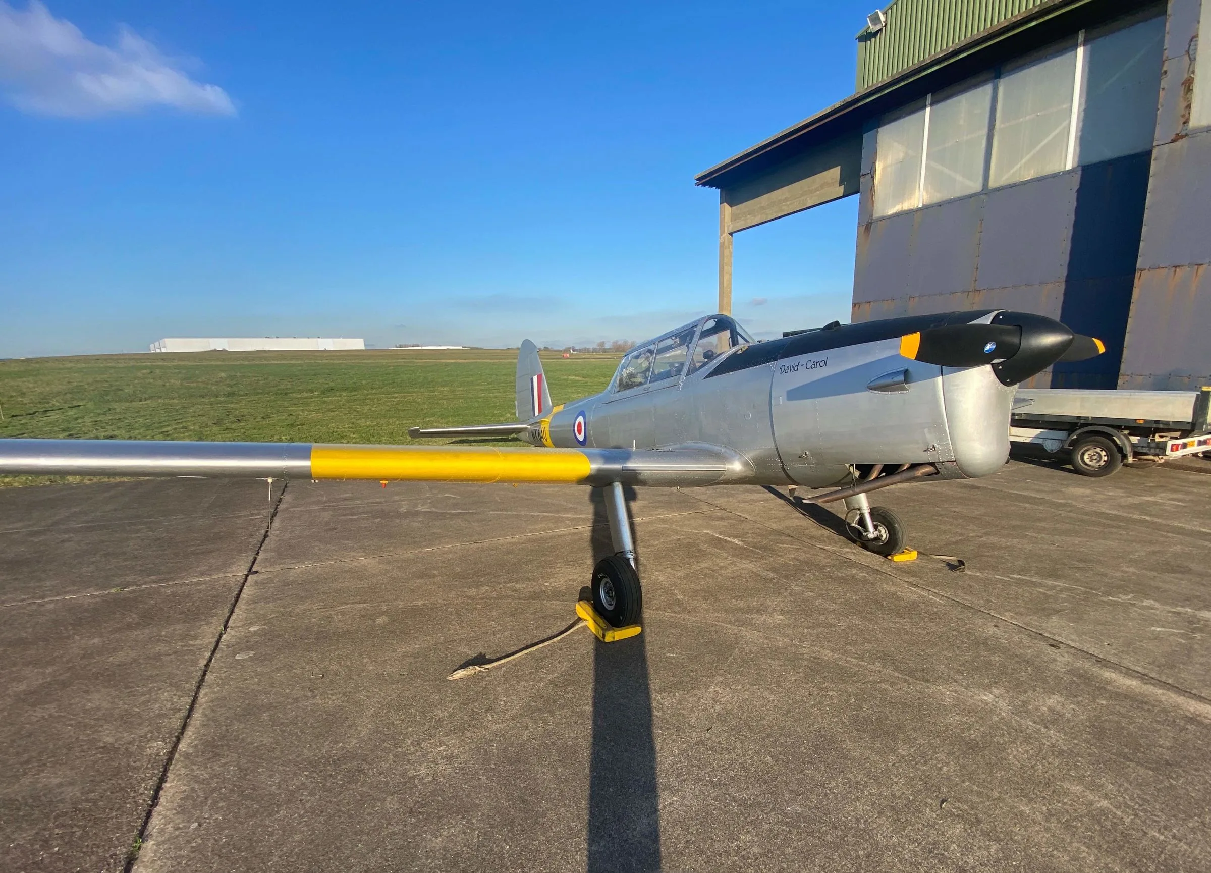 Exterior view of a 1955 de Havilland DHC-1 Chipmunk Mk 22.