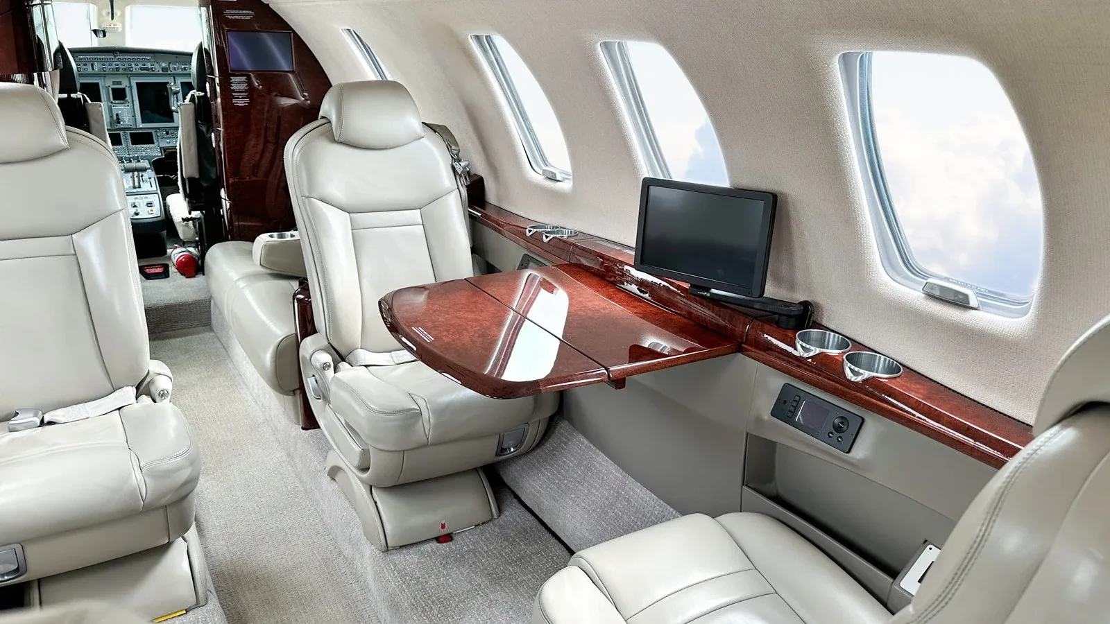 Cabin interior of a 2013 Cessna Citation CJ4.