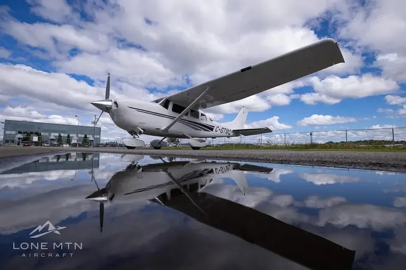 Exterior view of a 1983 Cessna 182R Skylane.