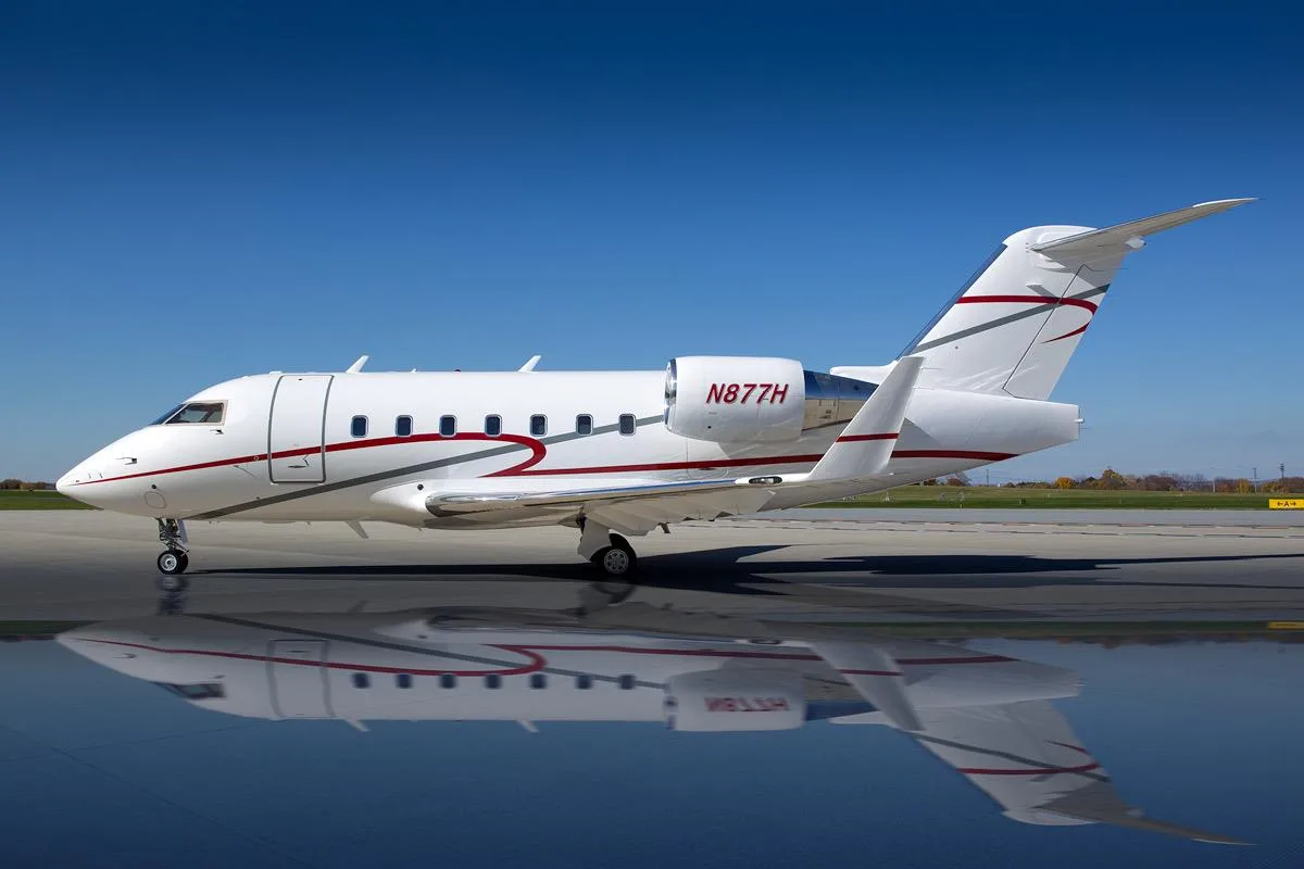 Marketing image of a Bombardier Challenger 604.